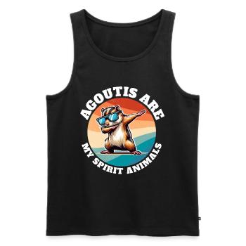 Lustige Aguti Sprüche - Männer Premium Bio Tank Top - Schwarz - Vorne - Michal (187cm)