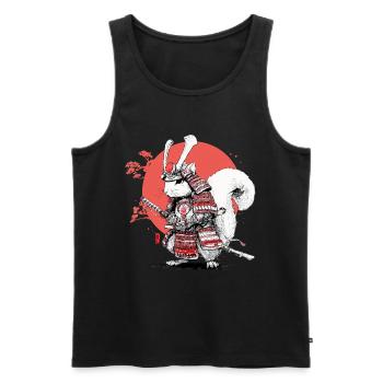Eichhörnchen-Samurai im Roten Kreis - Männer Premium Bio Tank Top - Schwarz - Vorne - AI Model Male 178 light (178cm)