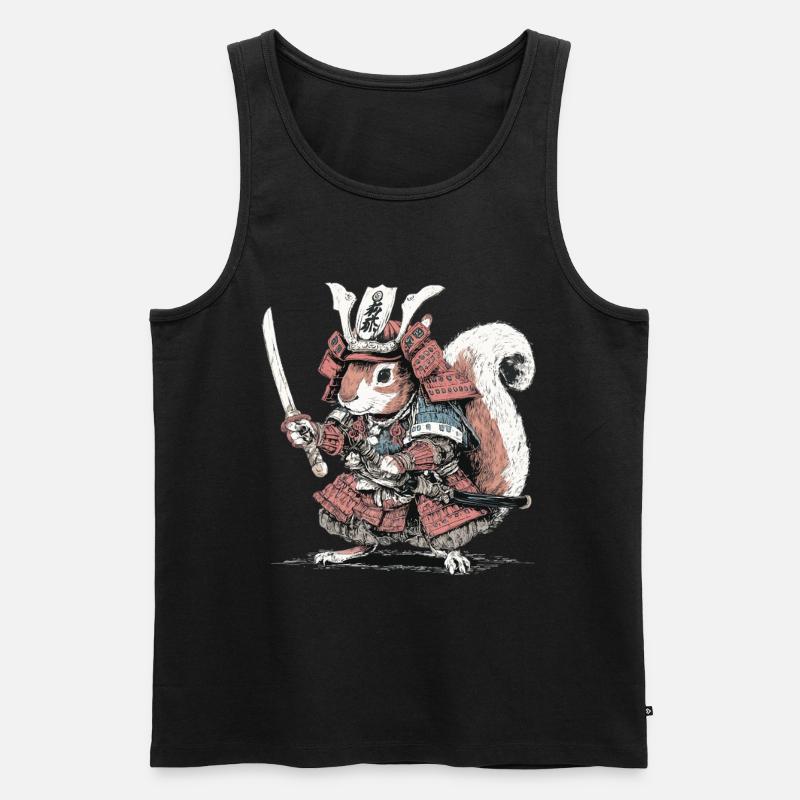 Eichhörnchen-Samurai-Rüstung - Männer Premium Bio Tank Top - Schwarz