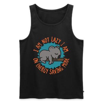 I’m Not Lazy Koala Energy Saving Mode - Men's Premium Organic Tank Top - black - Front - AI Model Male 178 light (178cm)
