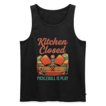 Pickleball-Küche geschlossen Pickleball spielt lustig - Männer Premium Bio Tank Top - Schwarz - Vorne - Michal (187cm)