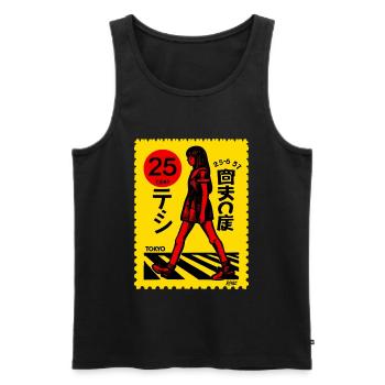 Tokyo Stamp Walk Art - Men's Premium Organic Tank Top - black - Front - Michal (187cm)