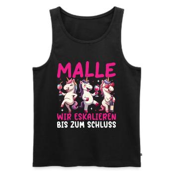 Malle Wir Eskalieren Bis Zum Schluss Einhorn - Männer Premium Bio Tank Top - Schwarz - Vorne - Michal (187cm)