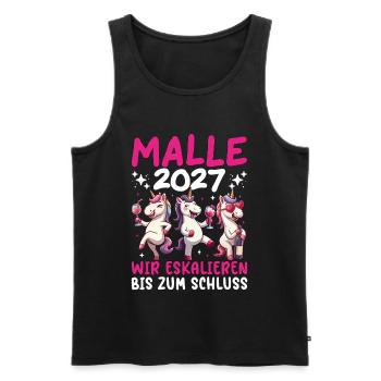 Malle 2027 We escalate to the end unicorn - Men's Premium Organic Tank Top - black - Front - Michal (187cm)