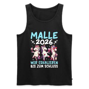 Malle 2026 Wir Eskalieren Bis Zum Schluss Einhorn - Männer Premium Bio Tank Top - Schwarz - Vorne - AI Model Male 178 light (178cm)