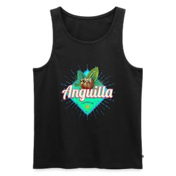 Anguilla in der Karibik Vintage Insel Souvenir - Männer Premium Bio Tank Top - Schwarz - Vorne - AI Model Male 178 light (178cm)