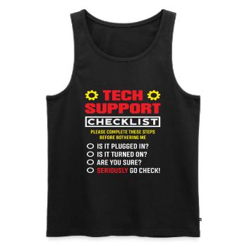 Liste de contrôle du support technique Plugin Admin IT - Débardeur bio Premium Homme - noir - Devant - AI Model Male 178 light (178cm)