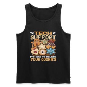 Tech Support I delete your cookies Cookies - Men's Premium Organic Tank Top - black - Front - AI Model Male 178 light (178cm)