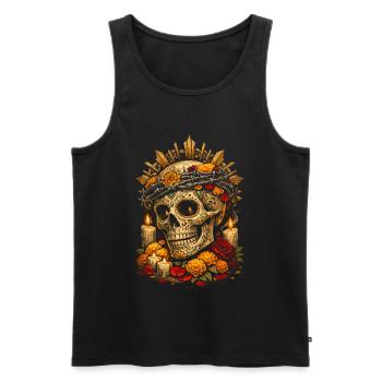 Día de los Muertos - Débardeur bio Premium Homme - noir - Devant - AI Model Male 178 light (178cm)