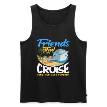 Friends Cruise Together Vacation Travel - Men's Premium Organic Tank Top - black - Front - AI Model Male 178 light (178cm)
