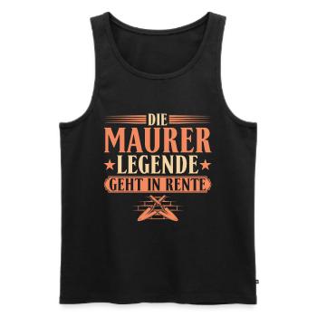 Handwerker Maurer Legende in Rente - Männer Premium Bio Tank Top - Schwarz - Vorne - Michal (187cm)