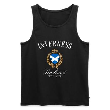 Inverness Schottland Wappen Krone – Reise Souvenir - Männer Premium Bio Tank Top - Schwarz - Vorne - AI Model Male 178 light (178cm)