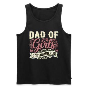 Dad of Girls Flowers Vintage Dad - Men's Premium Organic Tank Top - black - Front - Michal (187cm)