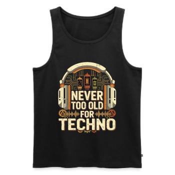 Jamais trop vieux DJ techno musique rétro - Débardeur bio Premium Homme - noir - Devant - Michal (187cm)