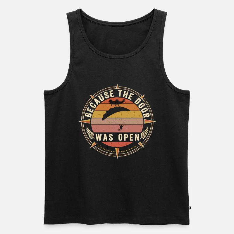 Fallschirmspringer Retro Himmel Flug - Männer Premium Bio Tank Top - Schwarz
