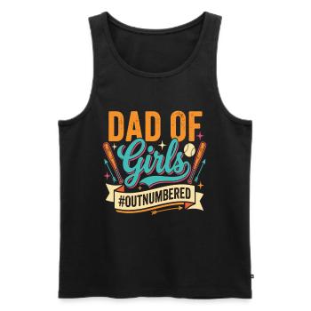 Papa des filles Baseball Père Enfants Sports - Débardeur bio Premium Homme - noir - Devant - Michal (187cm)