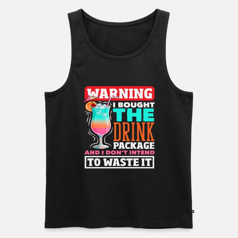 Drink Package Warning Alkohol Kreuzfahrt - Männer Premium Bio Tank Top - Schwarz