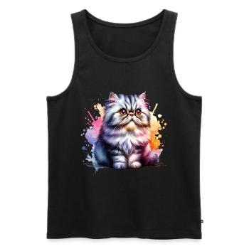 Perserkatze Geschenk - Männer Premium Bio Tank Top - Schwarz - Vorne - AI Model Male 178 light (178cm)