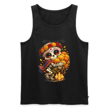 Día de los Muertos - Débardeur bio Premium Homme - noir - Devant - AI Model Male 178 light (178cm)