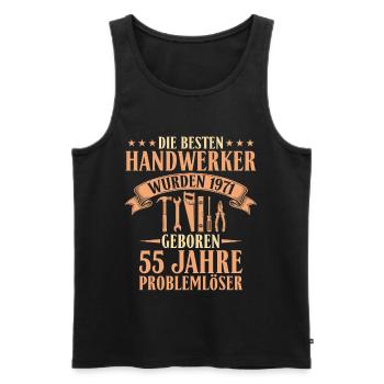 Bester Handwerker 1971 - 55. Geburtstag Geschenk - Männer Premium Bio Tank Top - Schwarz - Vorne - Michal (187cm)