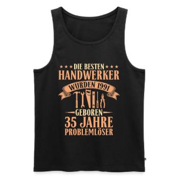 Handwerker 35. Geburtstag Geschenk - Jahrgang 1991 - Männer Premium Bio Tank Top - Schwarz - Vorne - Michal (187cm)