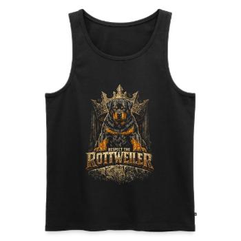 Respectez le chien rottweiler - Débardeur bio Premium Homme - noir - Devant - Michal (187cm)