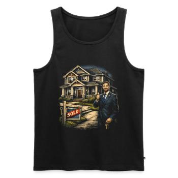 Immobilienmakler Makler - Männer Premium Bio Tank Top - Schwarz - Vorne - Michal (187cm)
