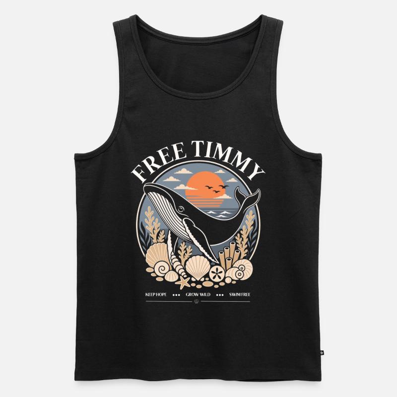 Buckelwal Timmy Hope Statement Merch - Männer Premium Bio Tank Top - Schwarz