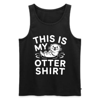 T-shirt Loutre C’est mon T-shirt Loutre - Débardeur bio Premium Homme - noir - Devant - Michal (187cm)