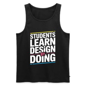 Les étudiants éducateurs en design apprennent le design graphique - Débardeur bio Premium Homme - noir - Devant - AI Model Male 178 light (178cm)