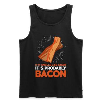 Si ça sent le bacon, citation drôle de viande - Débardeur bio Premium Homme - noir - Devant - Michal (187cm)