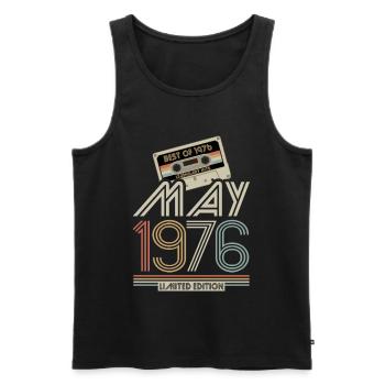 Best of May 1976 Kassette | Limited Edition - Männer Premium Bio Tank Top - Schwarz - Vorne - Michal (187cm)