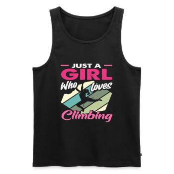 Just a girl who loves climbing - Men's Premium Organic Tank Top - black - Front - AI Model Male 178 light (178cm)