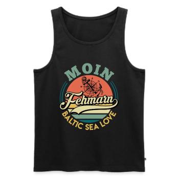 Insel Fehmarn MOIN FEHMARN OSTSEELIEBE Lustig - Männer Premium Bio Tank Top - Schwarz - Vorne - AI Model Male 178 light (178cm)