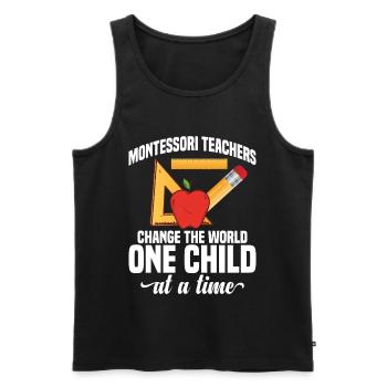  Montessori Education Teacher School Employee - Men's Premium Organic Tank Top - black - Front - Michal (187cm)