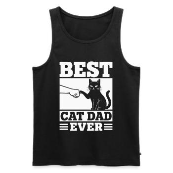 Meilleur t-shirt de papa chat de tous les temps cadeau drôle drôle d’amoureux des chats noirs - Débardeur bio Premium Homme - noir - Devant - Michal (187cm)