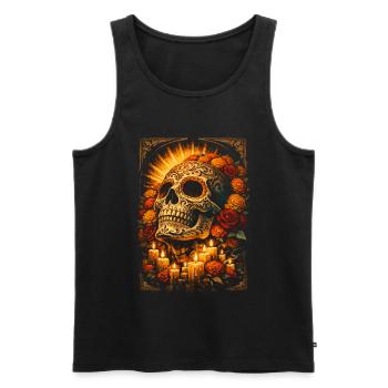 Día de los Muertos - Men's Premium Organic Tank Top - black - Front - AI Model Male 178 light (178cm)
