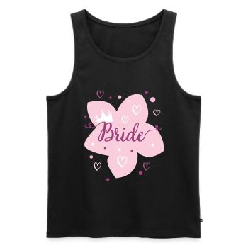 Wedding Bridal Flower Pink Crown - Men's Premium Organic Tank Top - black - Front - AI Model Male 178 light (178cm)