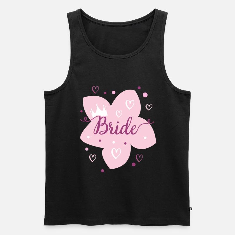 Hochzeit Brautblume Rosa Krone - Männer Premium Bio Tank Top - Schwarz