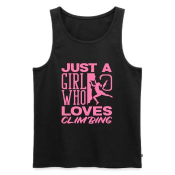A Girl Who Loves Climbing Pink - Men's Premium Organic Tank Top - black - Front - AI Model Male 178 light (178cm)