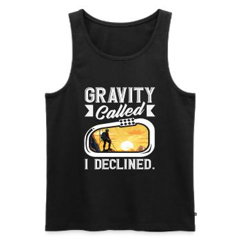 Gravity Called I Declined Funny Climbing - Men's Premium Organic Tank Top - black - Front - AI Model Male 178 light (178cm)