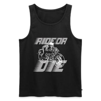 Ride or Die Skeleton Biker Speed - Männer Premium Bio Tank Top - Schwarz - Vorne - AI Model Male 178 light (178cm)