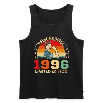 1996 Vintage Retro Geburtstagsgeschenk - Männer Premium Bio Tank Top - Schwarz - Vorne - AI Model Male 178 light (178cm)