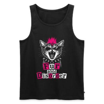 Fur And Disorder Funny Punk Cat Girl - Men's Premium Organic Tank Top - black - Front - Michal (187cm)