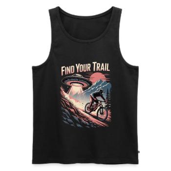 Mountainbike Downhill MTB Riding Radsport Action - Männer Premium Bio Tank Top - Schwarz - Vorne - Michal (187cm)