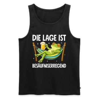 Die Lage Ist Besäufniserregend mit Frosch - Männer Premium Bio Tank Top - Schwarz - Vorne - Michal (187cm)