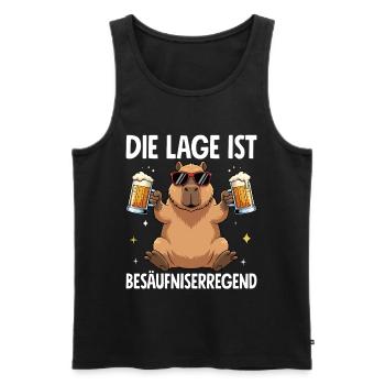 Die Lage Ist Besäufniserregend Capybara - Männer Premium Bio Tank Top - Schwarz - Vorne - AI Model Male 178 light (178cm)
