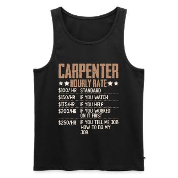Charpentier Humour à salaire horaire Charpentier Charpentier - Débardeur bio Premium Homme - noir - Devant - Michal (187cm)