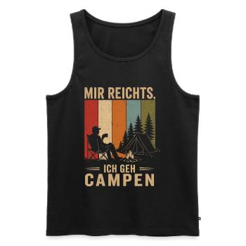 Mir reichts Ich geh campen Vintage Camping - Männer Premium Bio Tank Top - Schwarz - Vorne - Michal (187cm)