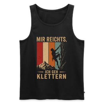 Mir reichts Ich geh klettern Vintage Kletterer - Männer Premium Bio Tank Top - Schwarz - Vorne - AI Model Male 178 light (178cm)